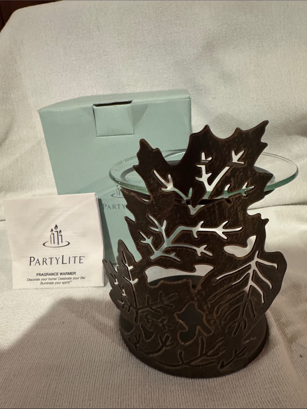 RETIRED PartyLite P90804 - Joy of Autumn Leaf Cut Fragrance Warmer - NWT - Picture 2 of 13